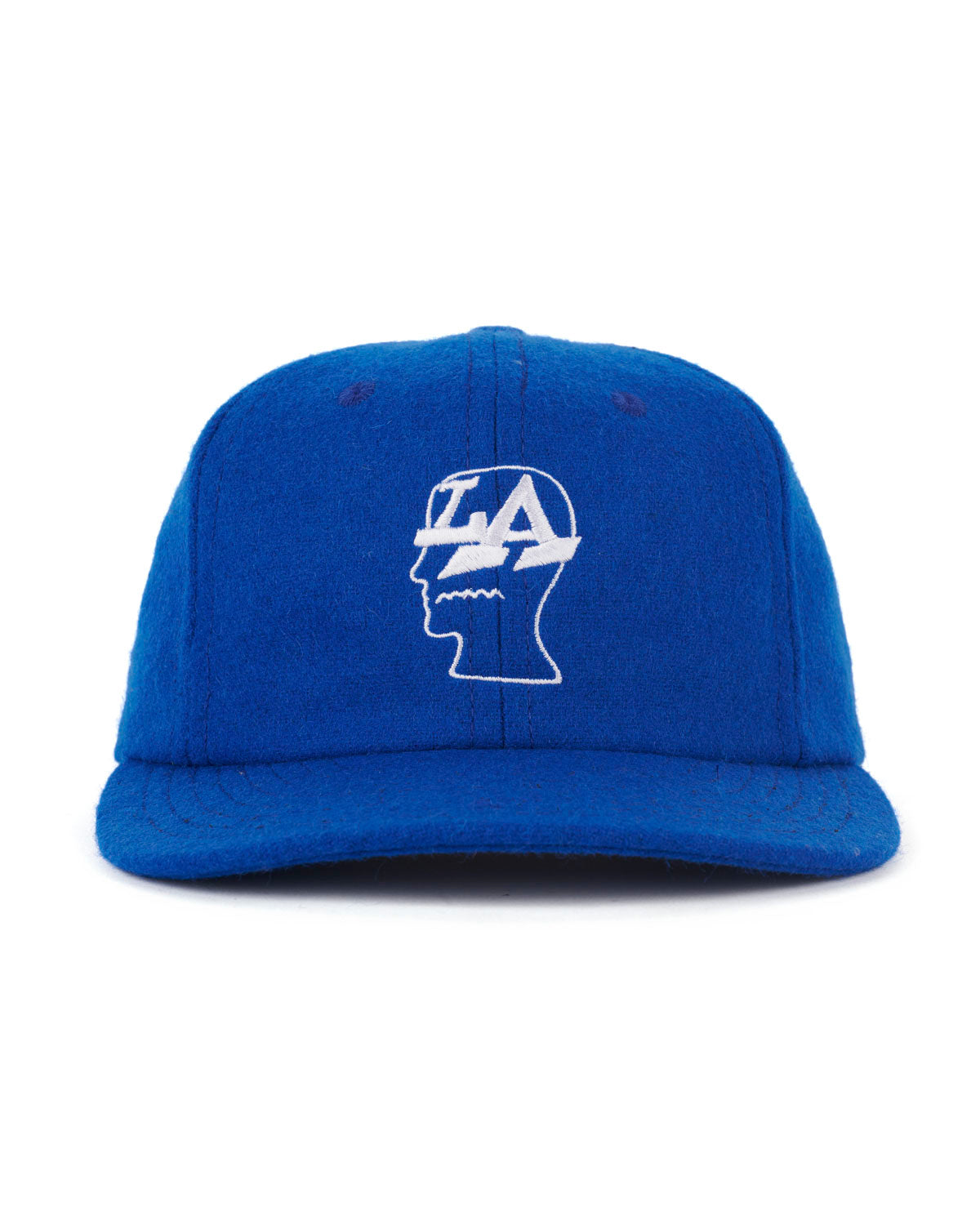 Wool Flannel LA Logo Head 6 Panel Hat - Blue