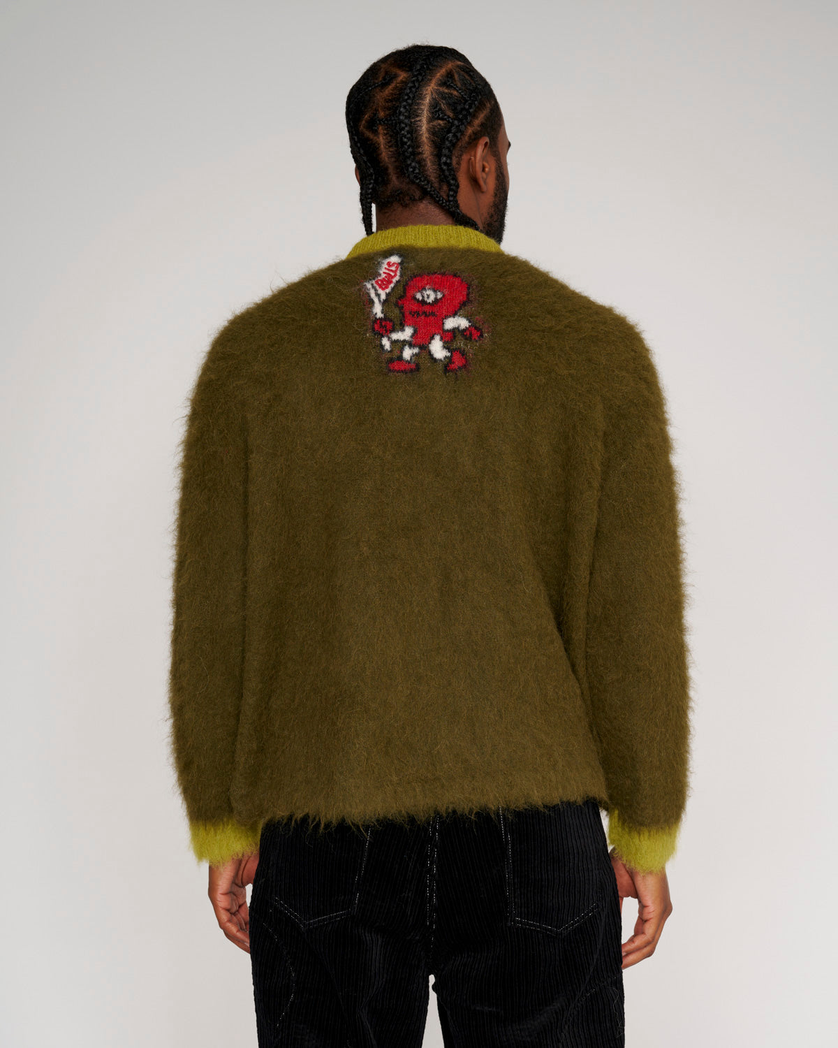 Brain Dead x NBA Chicago Bulls Alpaca Sweater - Olive