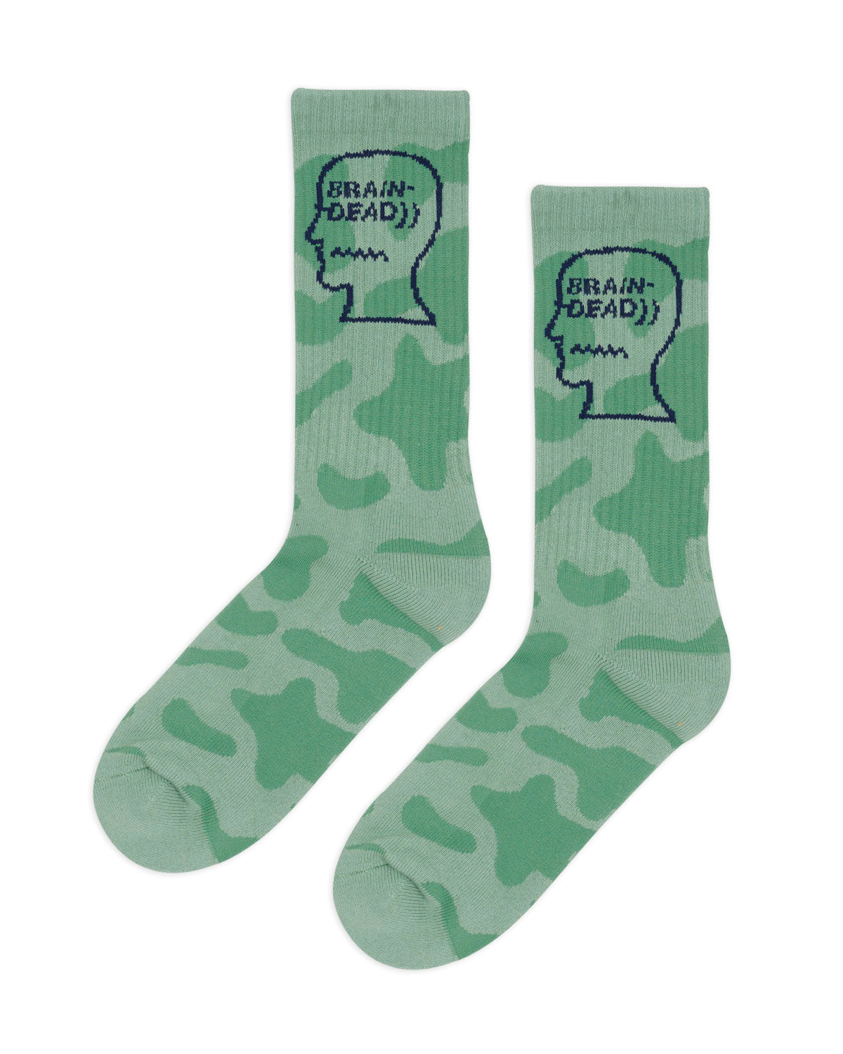 Logohead Crew Socks - Green Cow