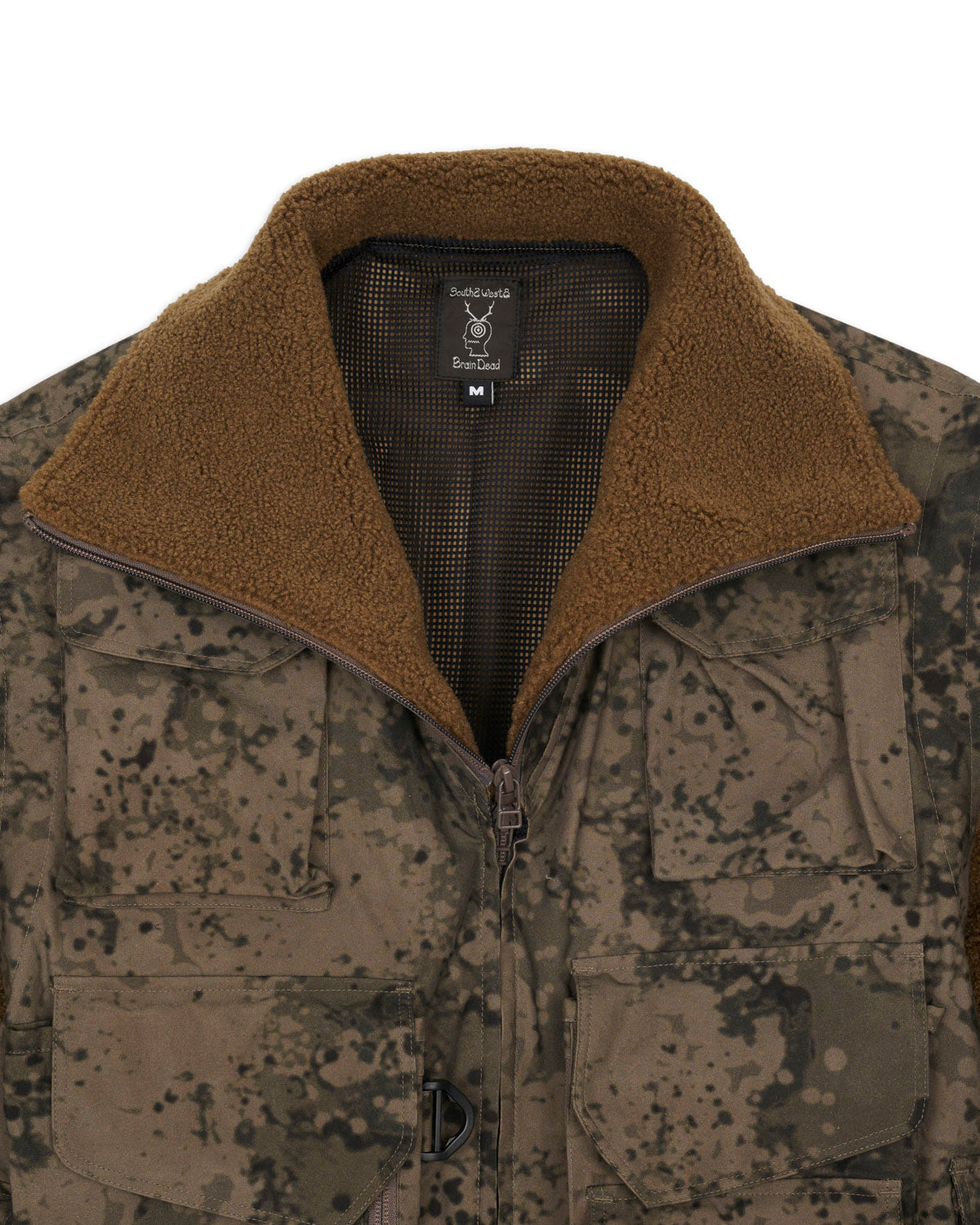 Brain Dead x South2 West8 Fleece Sleeve Tenkara Short Jacket - Grey