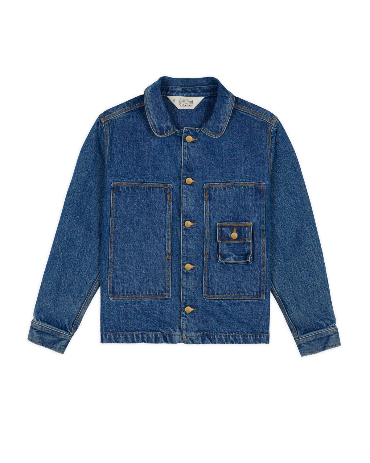15oz Selvedge Denim 37 Work Shirt -Washed Indigo