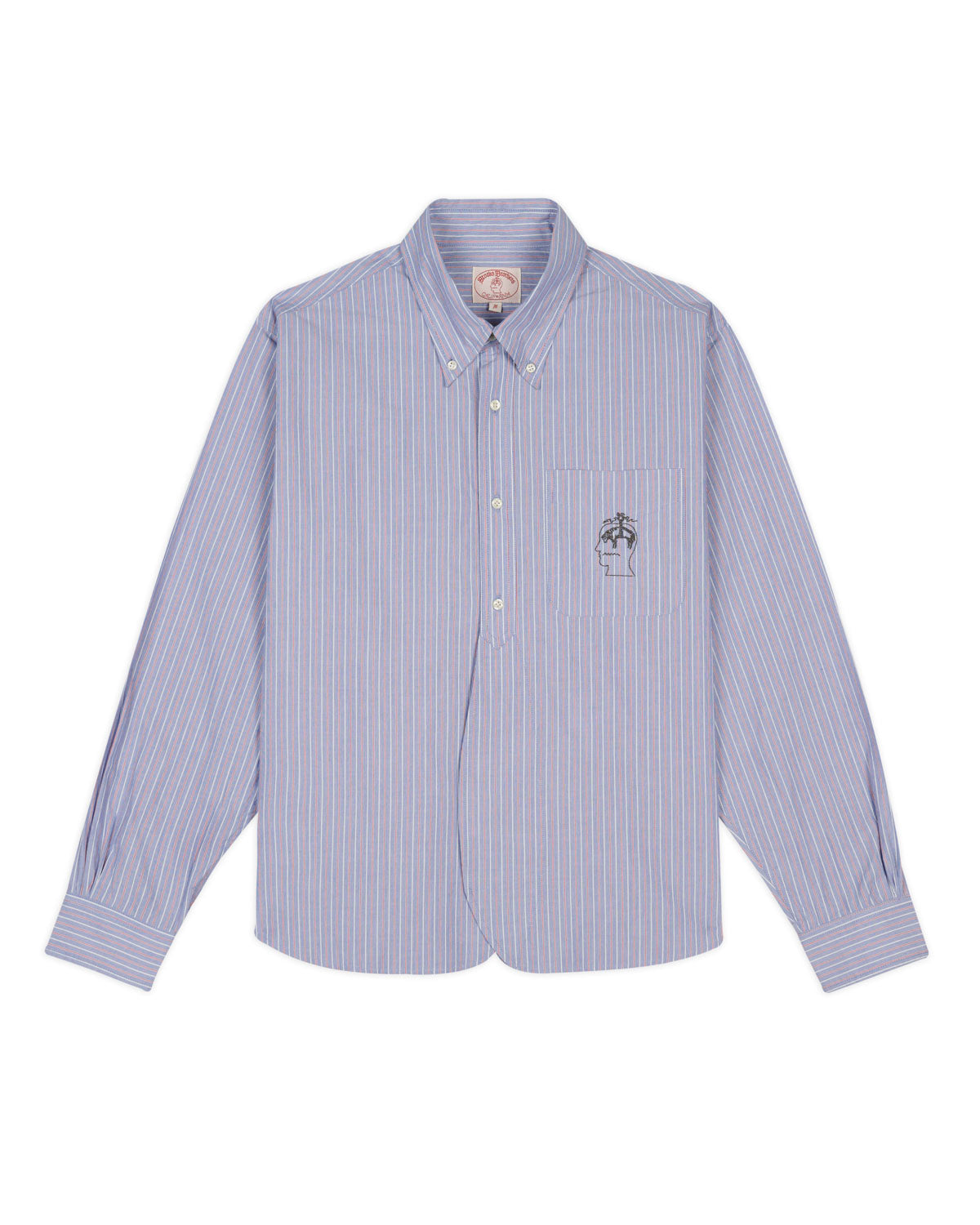 Brooks Brothers California Half Placket Oxford Button Up Shirt - Blue