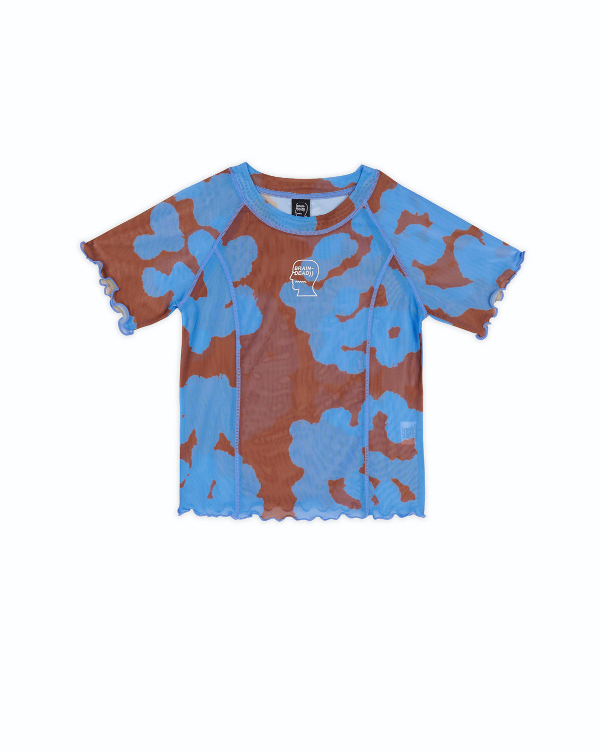 Cloud Blob Hyper Mesh Short Sleeve Top - Blue
