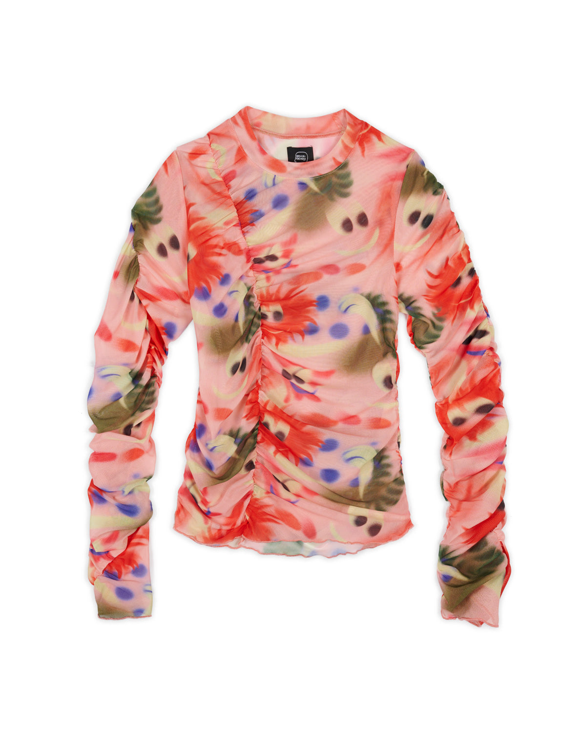 Fuzzy Friends Hyper Mesh Long Sleeve Top - Pink Multi