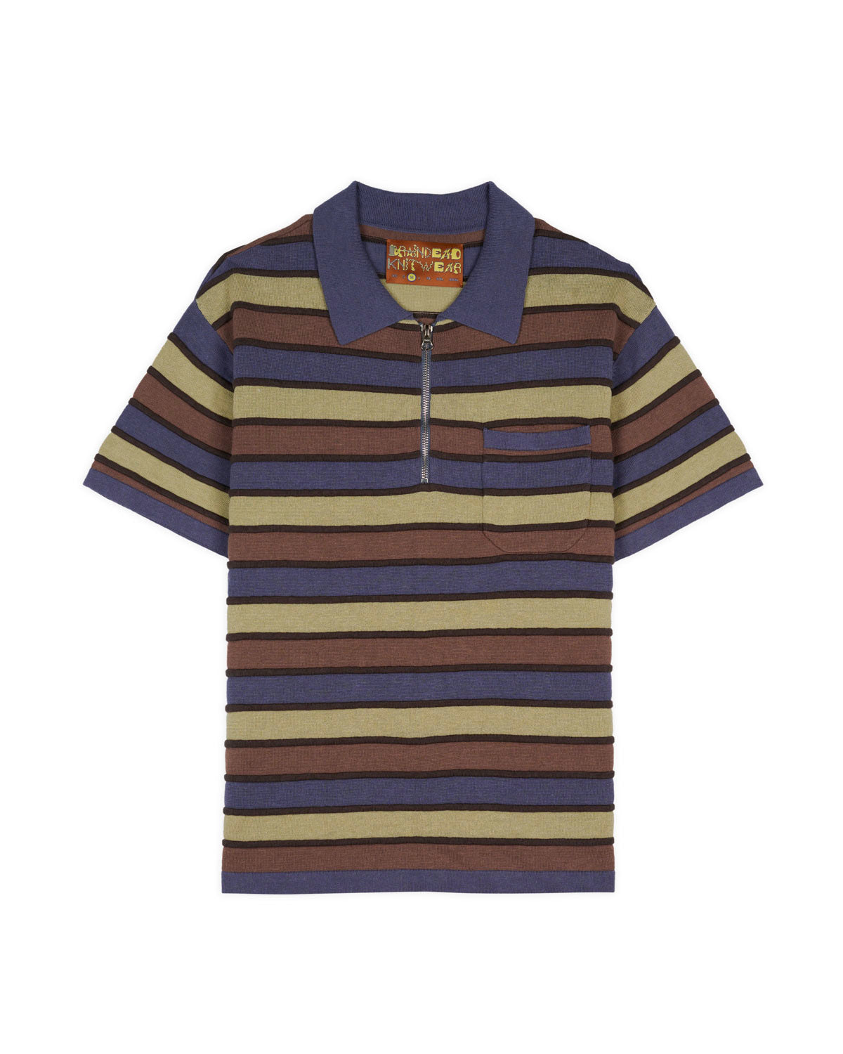 Lifted Stripe Half Zip Shirt - Blue Multi