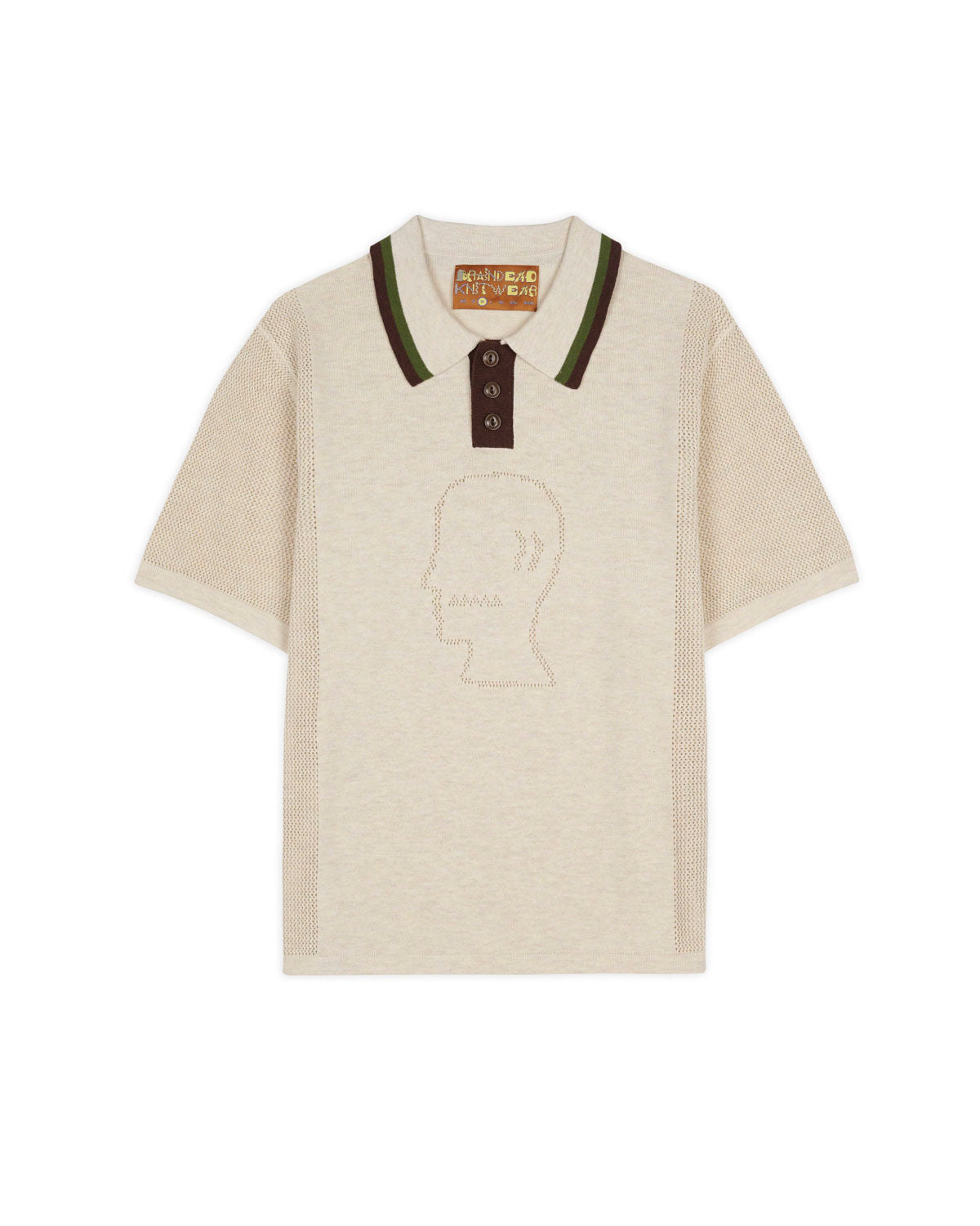 Logo Head Pointelle Polo - Natural