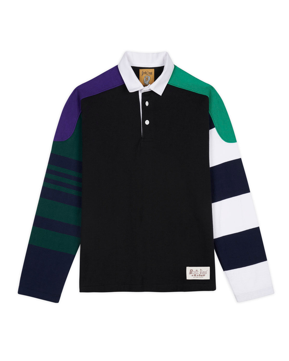 Long Sleeve Rugby Shirt - Black Multi