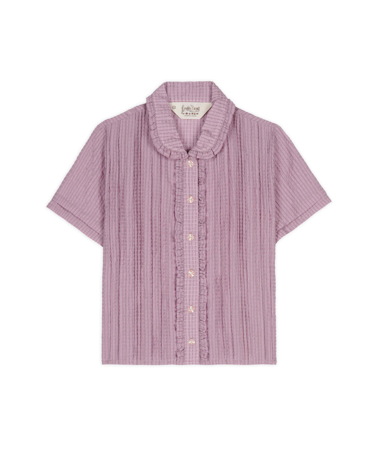 Mercado Seersucker Button Up Shirt - Lilac
