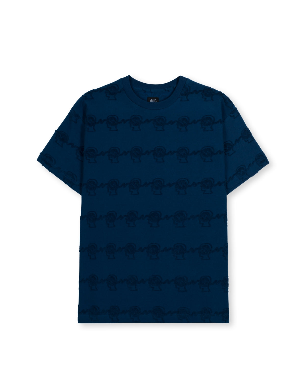 Running Head Textured Stripe Short Sleeve - Navy