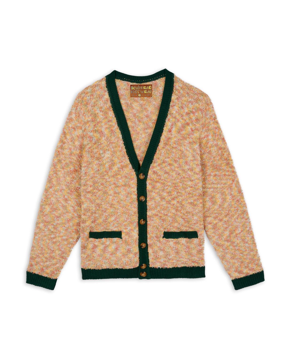 Teddy Fur Striped Cardigan - Brown Multi