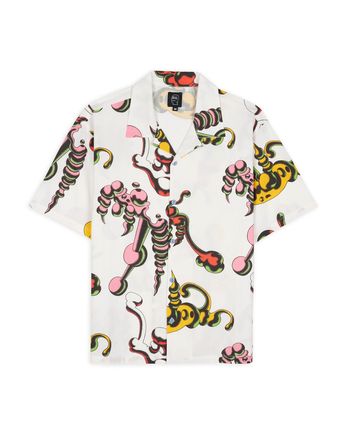 Tetsunori Tawaraya Seersucker Short Sleeve Button Up - White/Multi