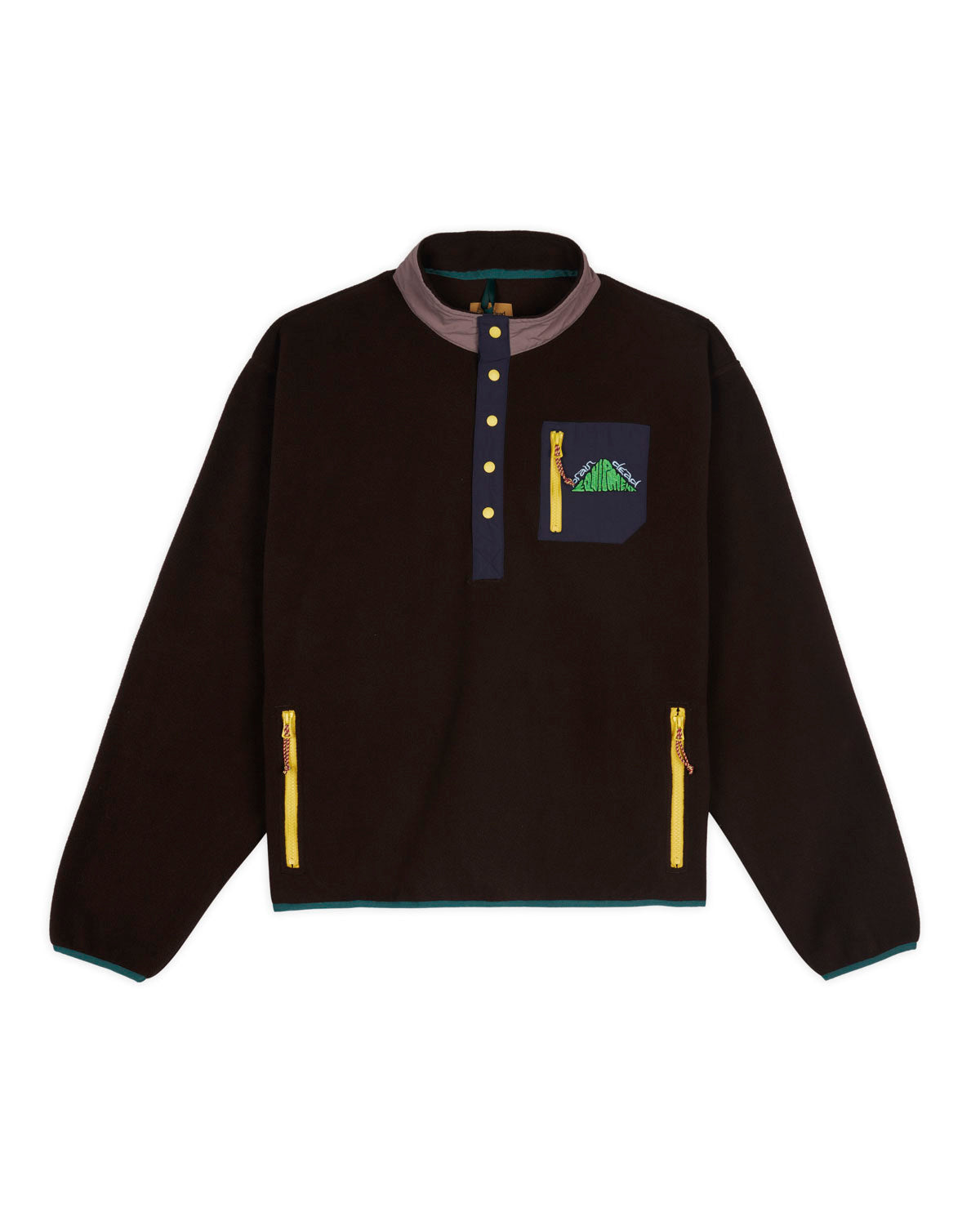 Brain Dead Equipment Fleece Pullover Jacket - Brown