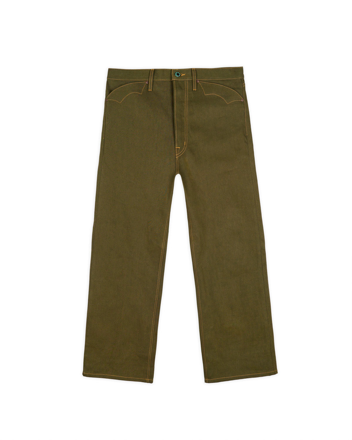 Type 00 13.5oz Selvedge Bull Denim - Olive