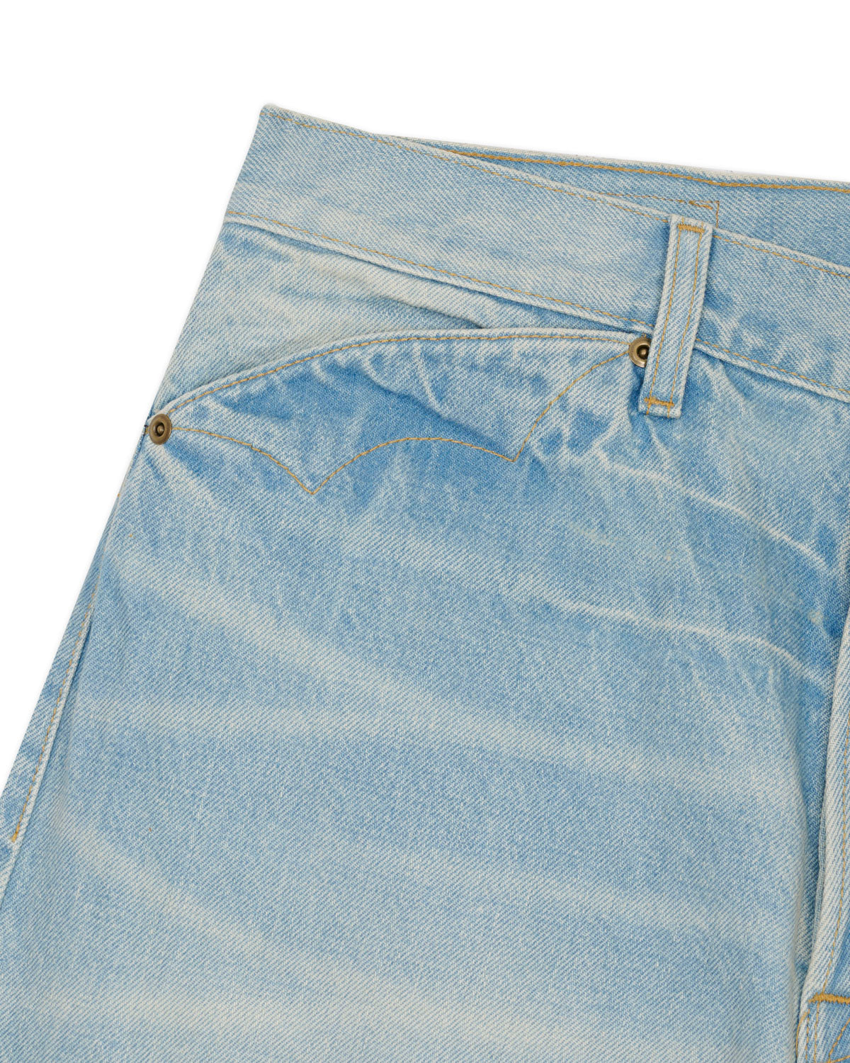 Type 00 15oz Selvedge Denim Pant - Light Washed Indigo