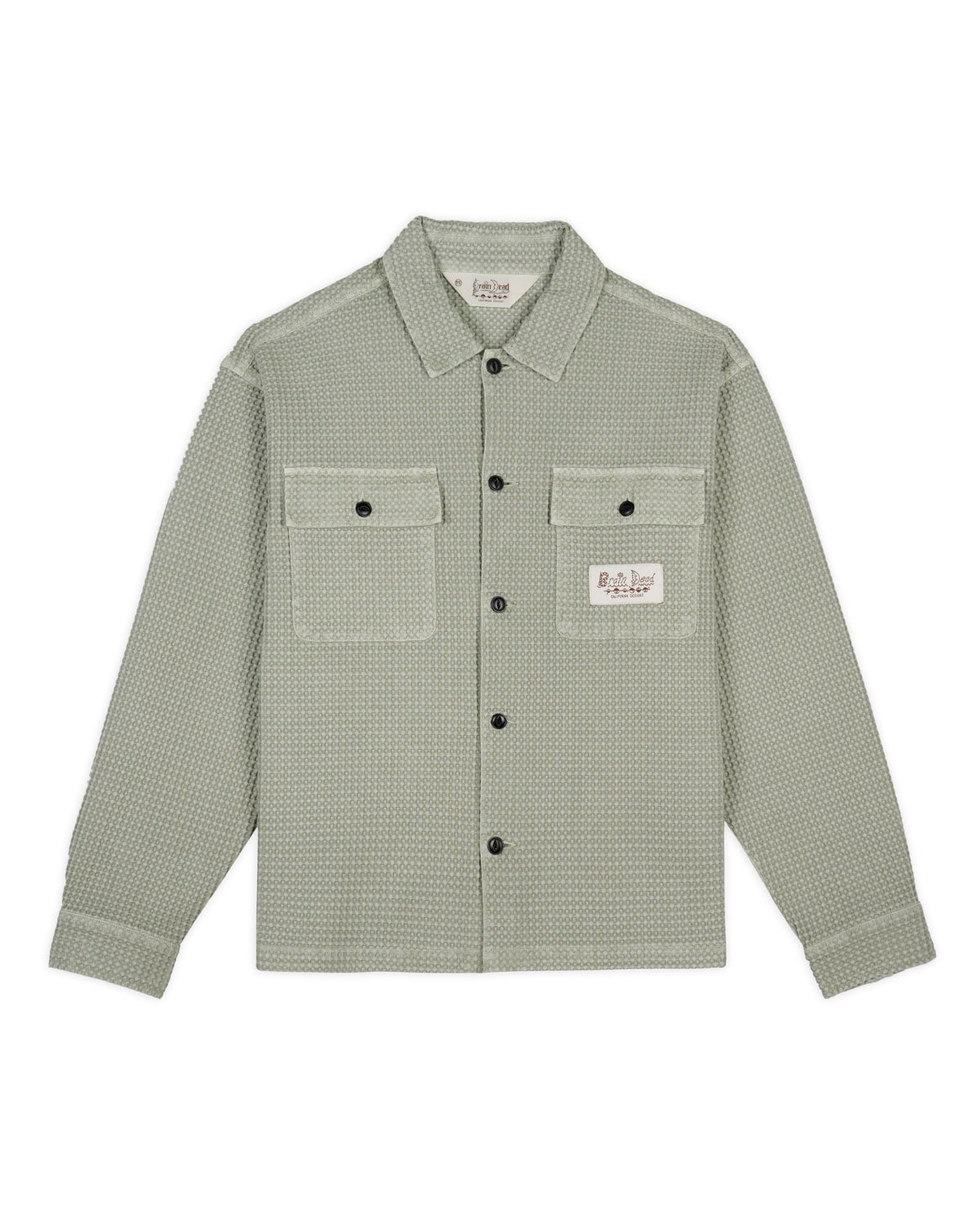Waffle Button Front Shirt - Stone