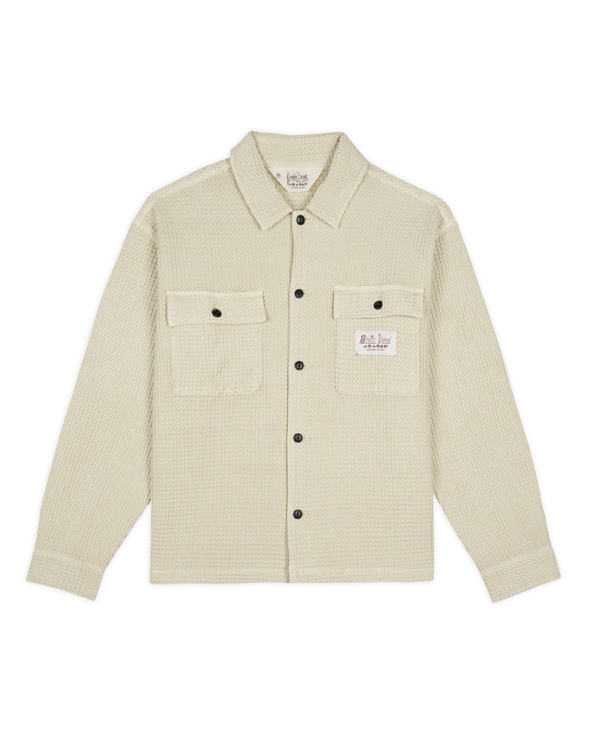 Waffle Button Front Shirt - Tan