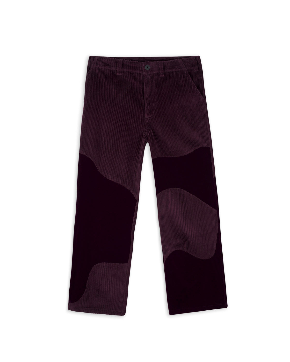 Womens Velvet & Cord Organic Panel Pant - Purple