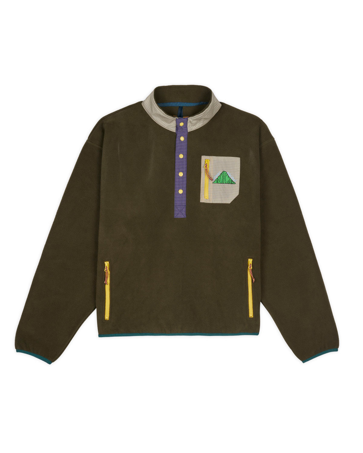 Brain Dead Equipment Ripstop Pullover Fleece Jacket - Olive