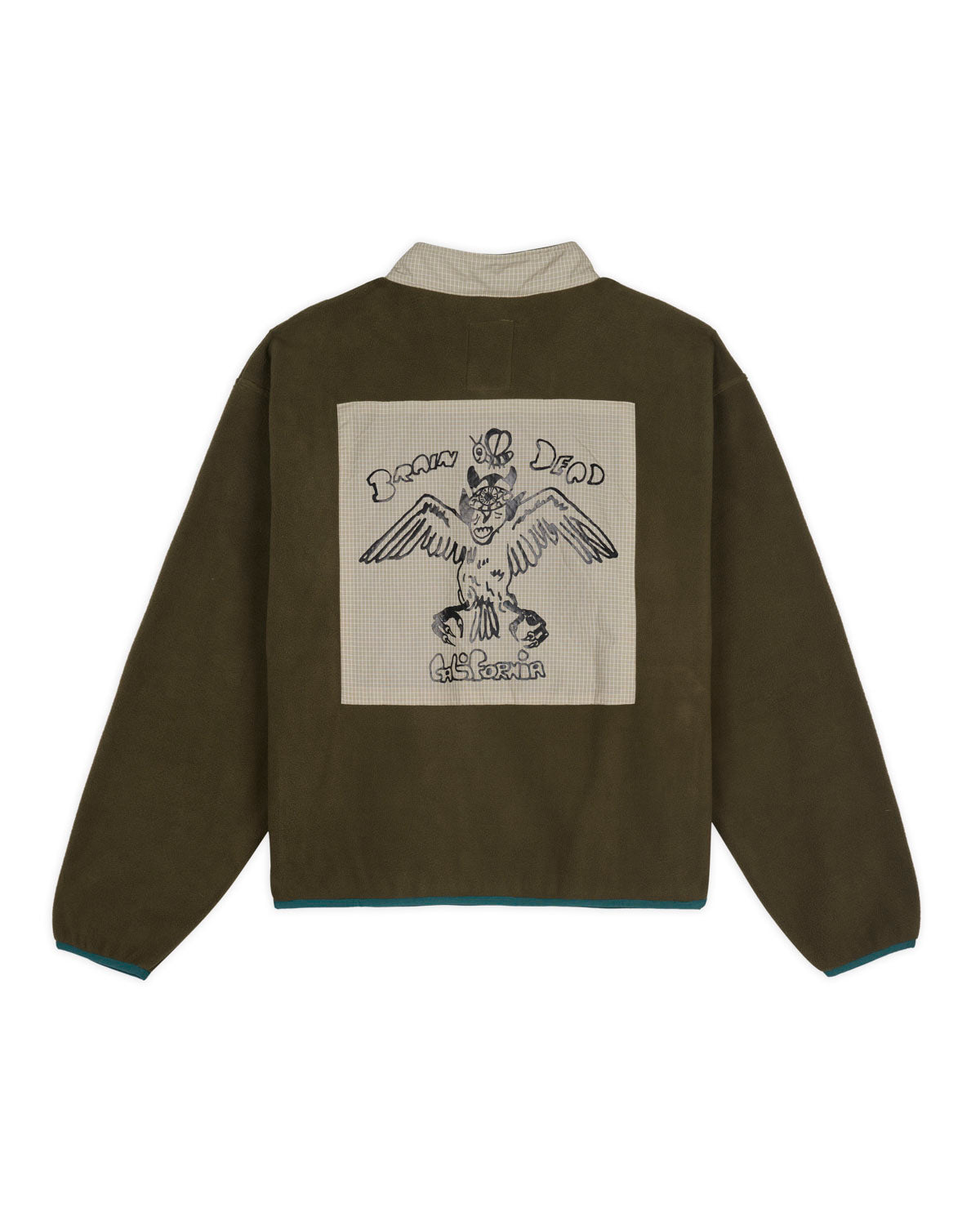 Brain Dead Equipment Ripstop Pullover Fleece Jacket - Olive