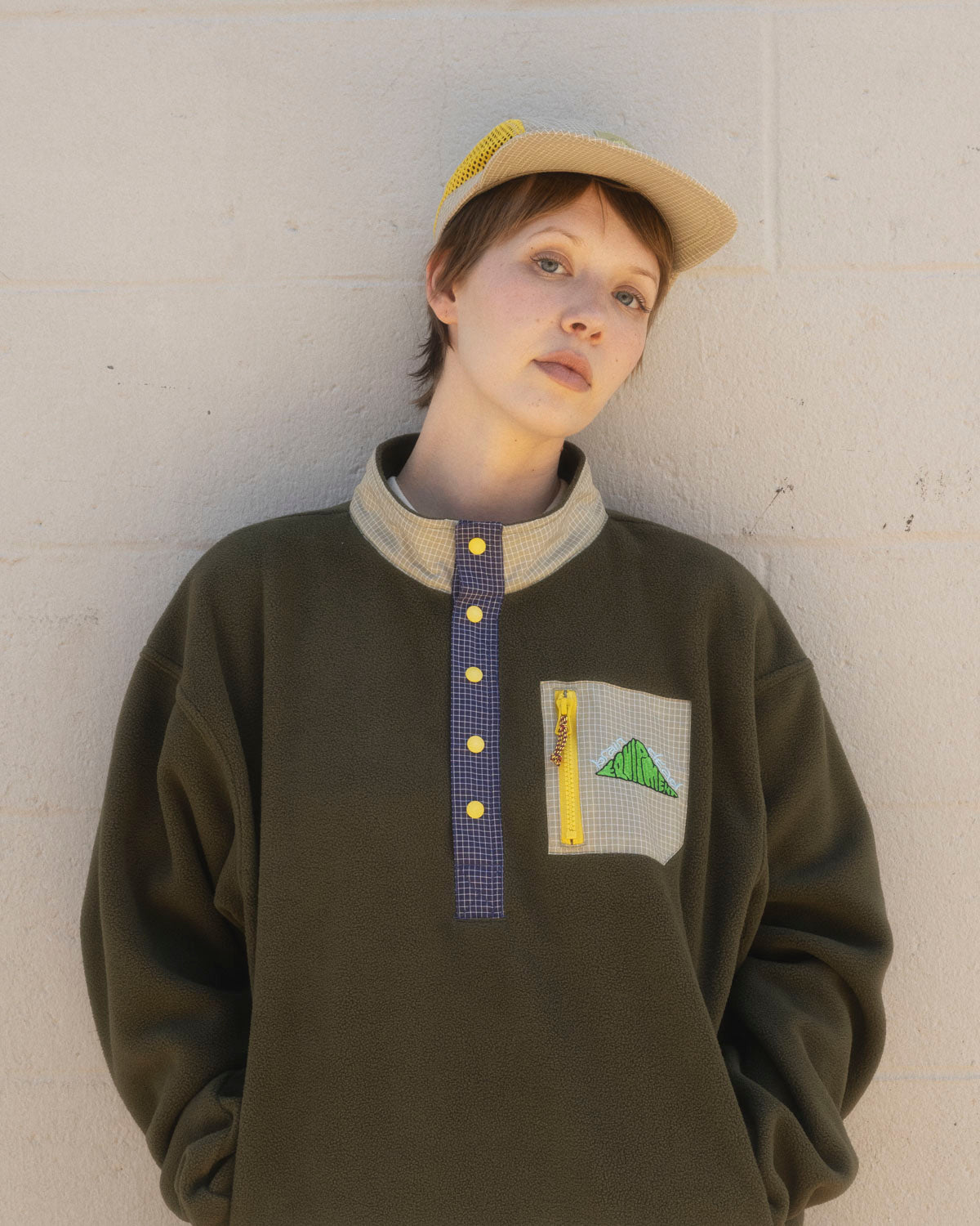 Brain Dead Equipment Ripstop Pullover Fleece Jacket - Olive