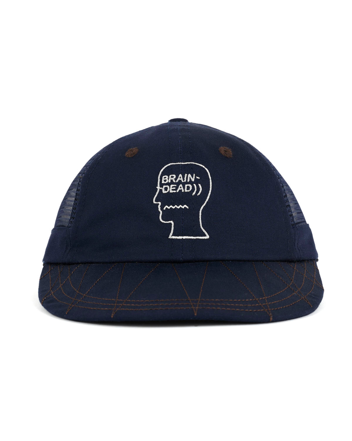 Logohead Long Brim Mesh Panel Hat - Navy