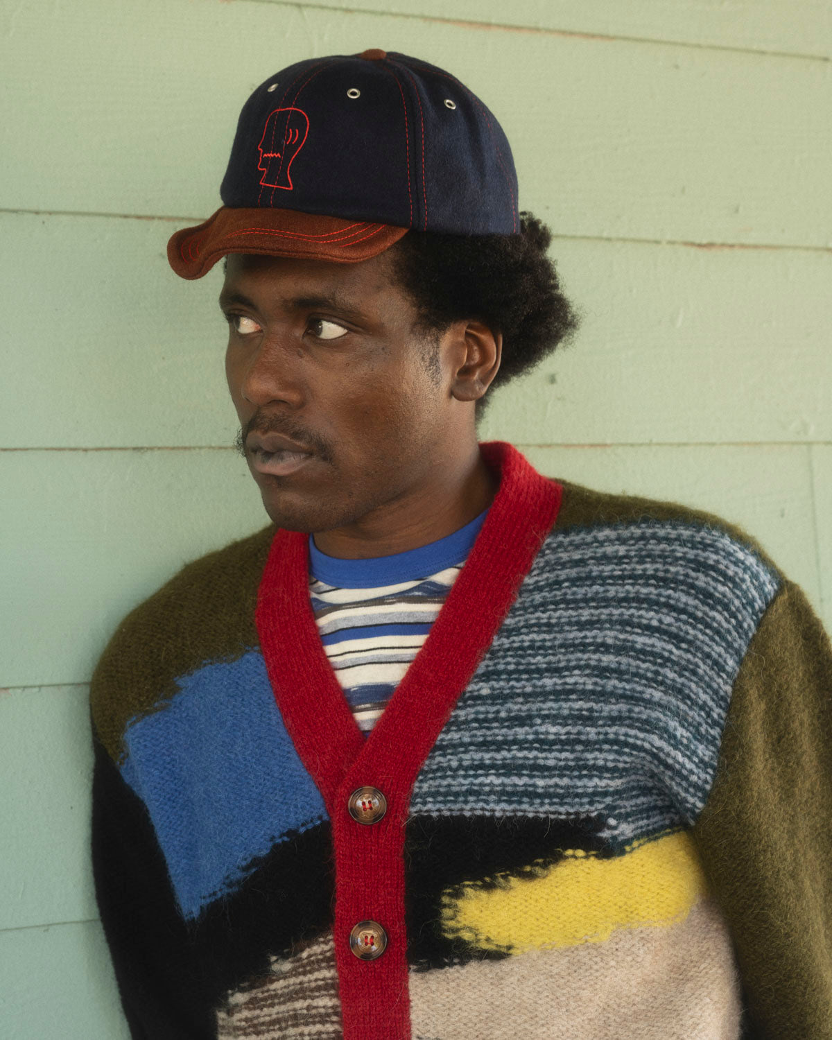 Flannel Wire Brim Hat - Navy